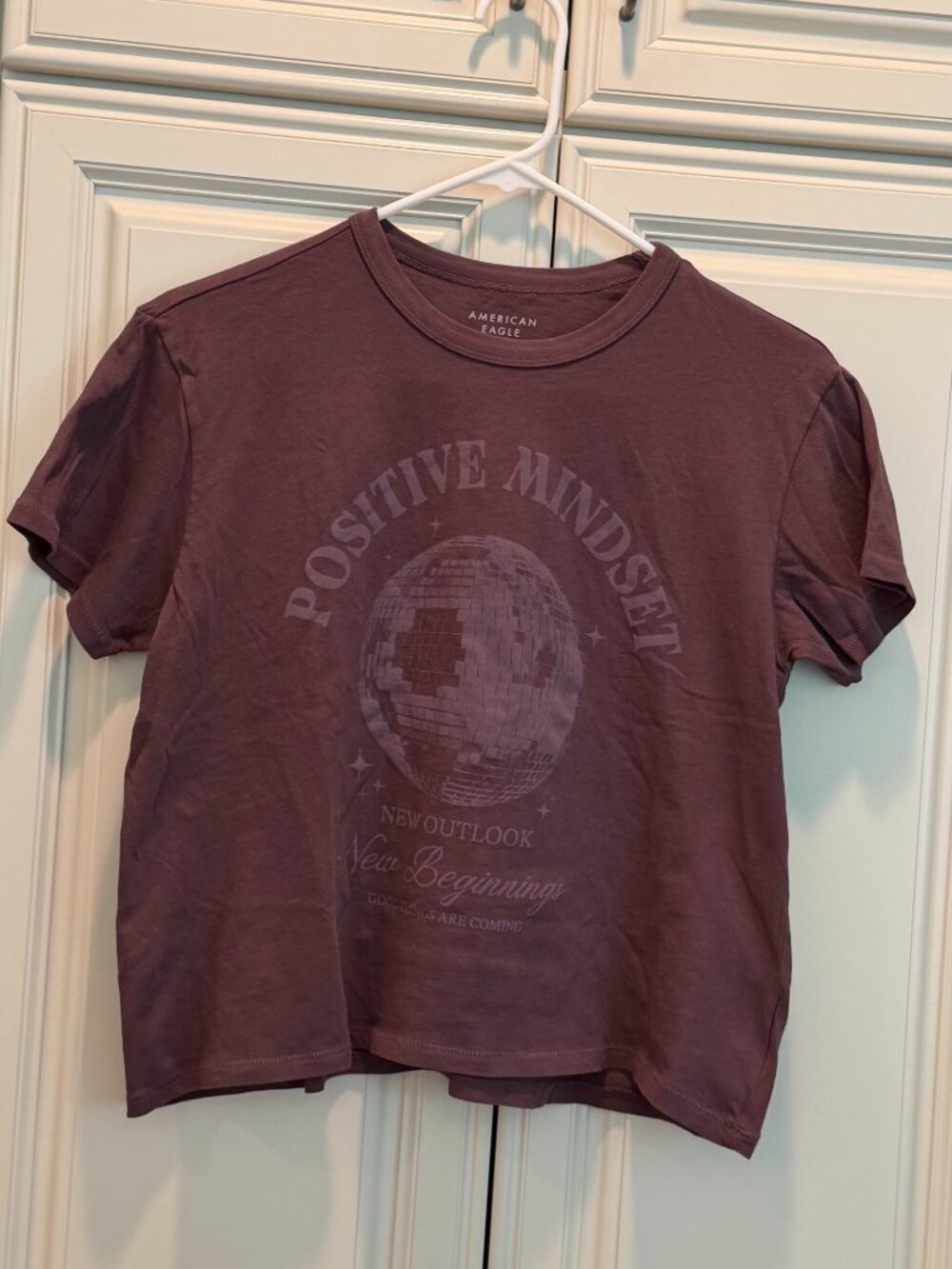 NWT American Eagle "Positive Mindset" Graphic Tee - Mauve SMALL